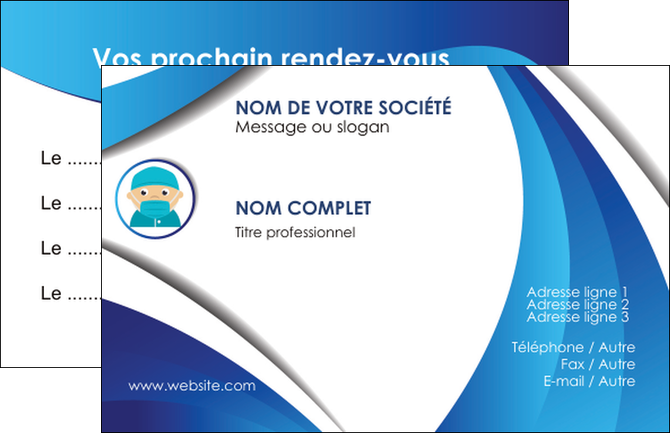personnaliser modele de carte de visite infirmier infirmiere medecin medecine docteur MIDBE29820