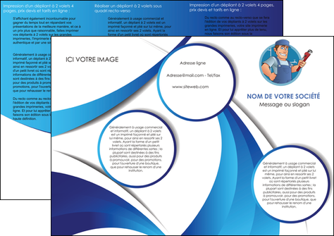 imprimerie depliant 3 volets  6 pages  plomberie travail travailleur casquette MIDBE29914