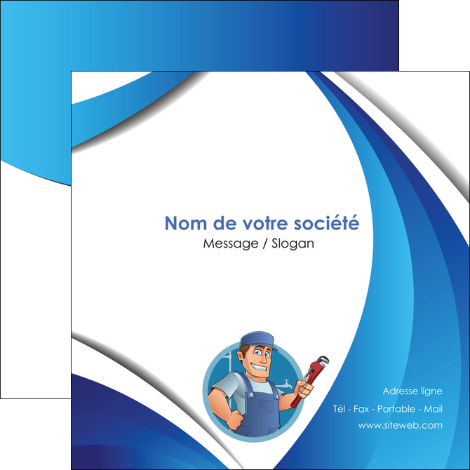 faire modele a imprimer flyers plomberie travail travailleur casquette MIDBE29920