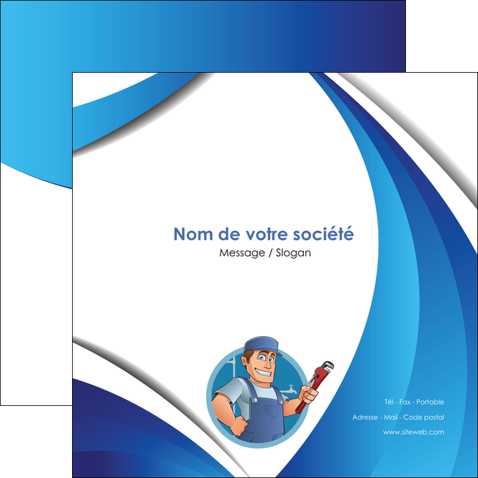 modele flyers plomberie travail travailleur casquette MIDBE29922