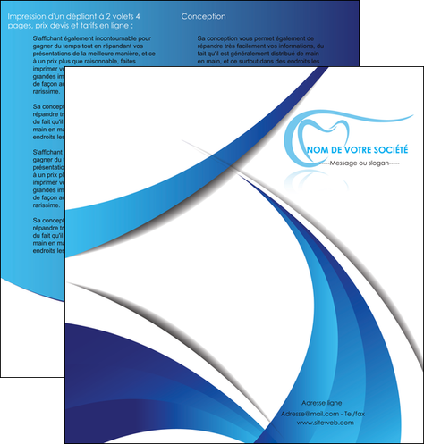 maquette en ligne a personnaliser depliant 2 volets  4 pages  dentiste dents dentiste dentisterie MFLUOO29946