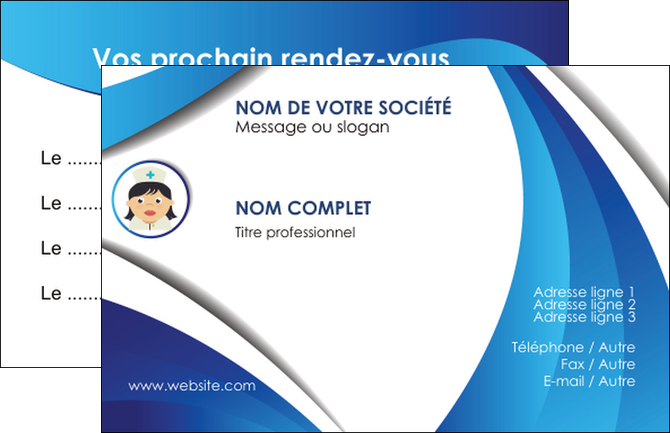 personnaliser modele de carte de visite infirmier infirmiere medecin medecine docteur MIDLU30004