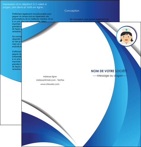 personnaliser modele de depliant 2 volets  4 pages  infirmier infirmiere medecin medecine docteur MIDLU30020