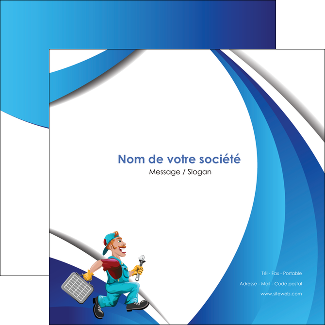 imprimer flyers plomberie travail travailleur casquette MIDBE30084