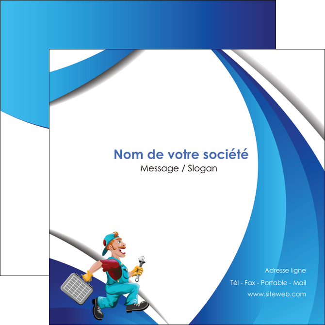 impression flyers plomberie travail travailleur casquette MIDBE30086