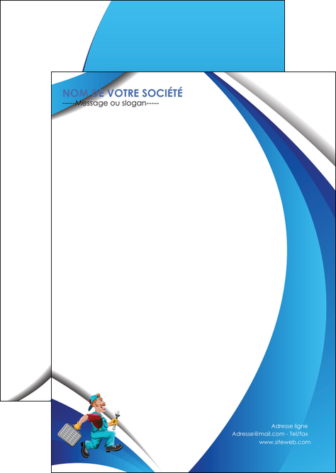 imprimer flyers plomberie travail travailleur casquette MIDBE30090