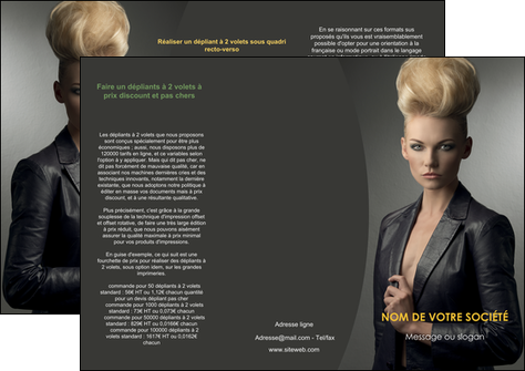 faire depliant 3 volets  6 pages  centre esthetique  coiffure beaute salon MFLUOO30214