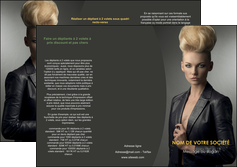 faire depliant 3 volets  6 pages  centre esthetique  coiffure beaute salon MFLUOO30214