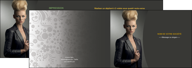personnaliser modele de depliant 2 volets  4 pages  centre esthetique  coiffure beaute salon MFLUOO30228