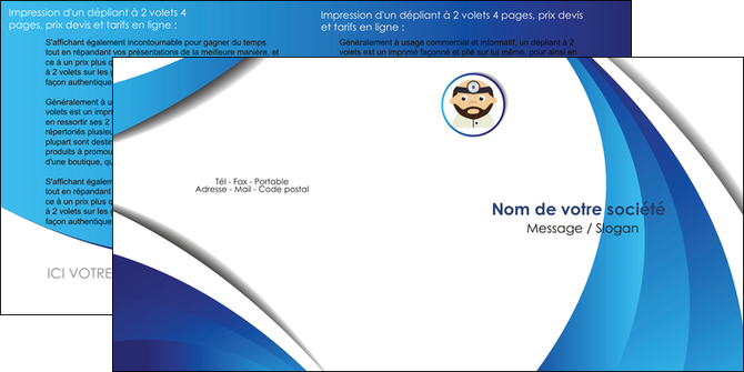imprimerie depliant 2 volets  4 pages  materiel de sante medecin medecine docteur MIDBE30272