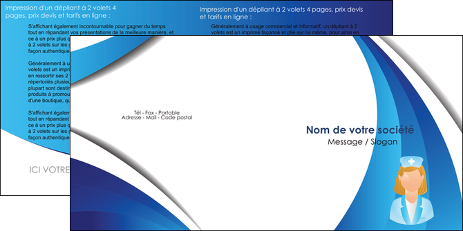 realiser depliant 2 volets  4 pages  infirmier infirmiere infirmiere infirmerie blouse MIDBE30472