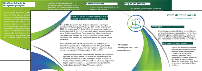 realiser depliant 2 volets  4 pages  dentiste dents dentiste dentier MIDBE30482