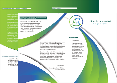 maquette en ligne a personnaliser depliant 2 volets  4 pages  dentiste dents dentiste dentier MIDBE30484