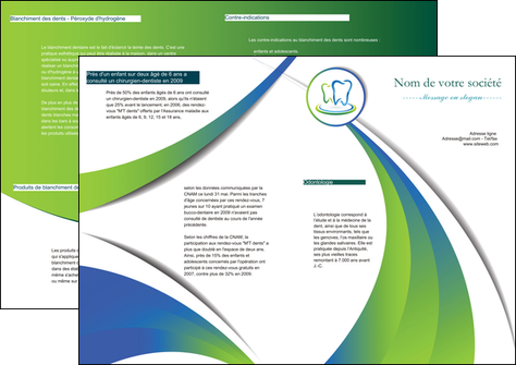 faire depliant 2 volets  4 pages  dentiste dents dentiste dentier MIDBE30490