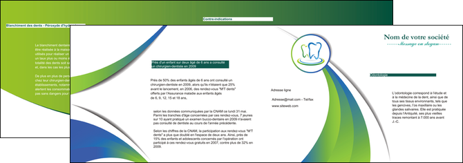 exemple depliant 2 volets  4 pages  dentiste dents dentiste dentier MIDBE30514