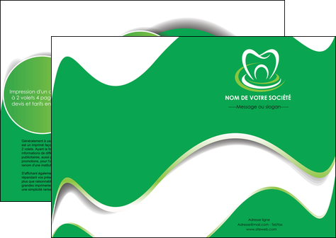 modele depliant 2 volets  4 pages  dentiste dents dentiste dentier MFLUOO30534