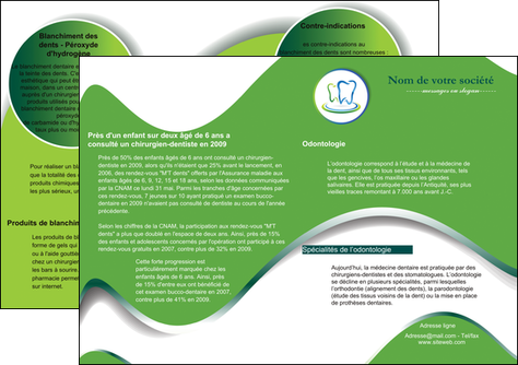 personnaliser modele de depliant 2 volets  4 pages  dentiste dents dentiste dentier MFLUOO30658