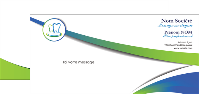 personnaliser maquette carte de correspondance dentiste dents dentiste dentier MIDBE30682