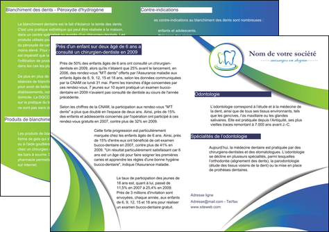 faire depliant 2 volets  4 pages  dentiste dents dentiste dentier MLGI30688