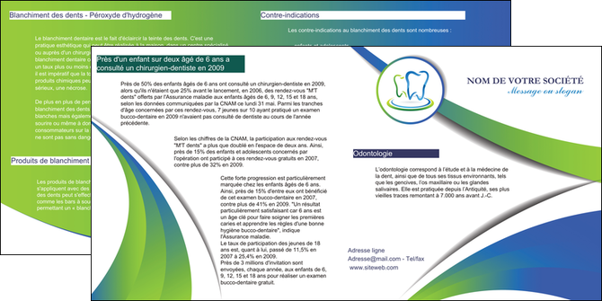 modele en ligne depliant 2 volets  4 pages  dentiste dents dentiste dentier MIDBE30690