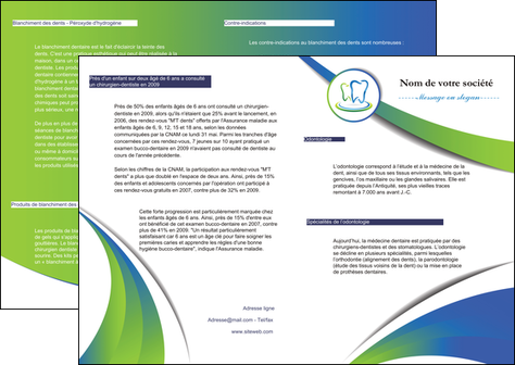 creer modele en ligne depliant 2 volets  4 pages  dentiste dents dentiste dentier MIDBE30692