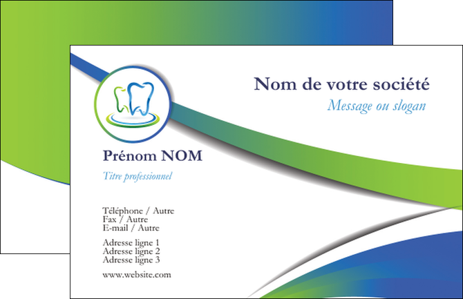 imprimerie carte de visite dentiste dents dentiste dentier MIDBE30694