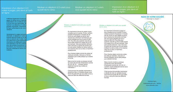creation graphique en ligne depliant 4 volets  8 pages  dentiste dents dentiste dentier MIDBE30788