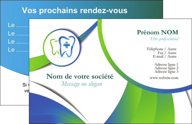faire modele a imprimer carte de visite dentiste dents dentiste dentier MIDBE30854