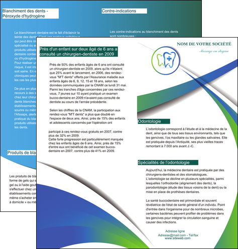 realiser depliant 2 volets  4 pages  dentiste dents dentiste dentier MIDBE30872