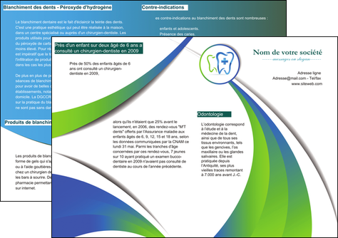 personnaliser modele de depliant 2 volets  4 pages  dentiste dents dentiste dentier MIDBE30882