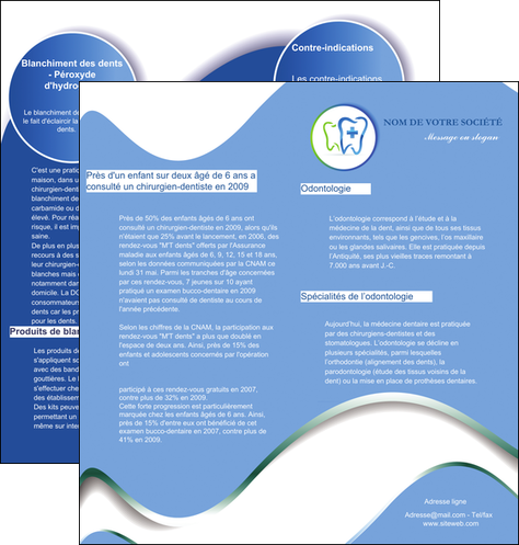 exemple depliant 2 volets  4 pages  dentiste dents dentiste dentier MIDBE30898