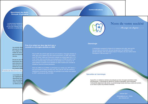 faire depliant 2 volets  4 pages  dentiste dents dentiste dentier MIDBE30910