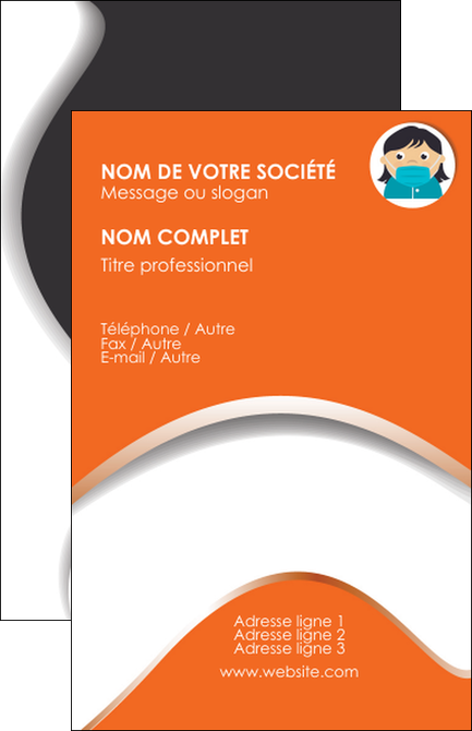 imprimer carte de visite infirmier infirmiere infirmiere infirmerie blouse MIDBE30946