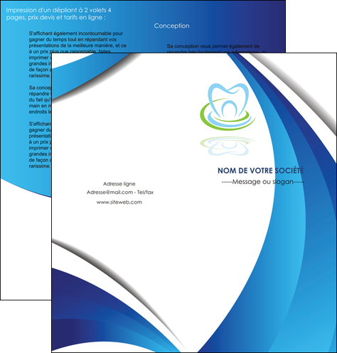 faire depliant 2 volets  4 pages  dentiste dents dentiste dentier MIDBE30986