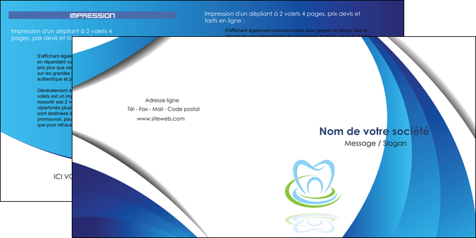 imprimerie depliant 2 volets  4 pages  dentiste dents dentiste dentier MIDBE30994