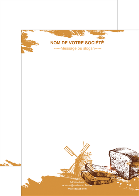 maquette en ligne a personnaliser flyers boulangerie pains boulangerie boulanger MIDLU31310