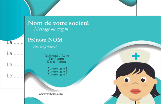 creation graphique en ligne carte de visite infirmier infirmiere infirmiere infirmerie blouse MIDBE31362