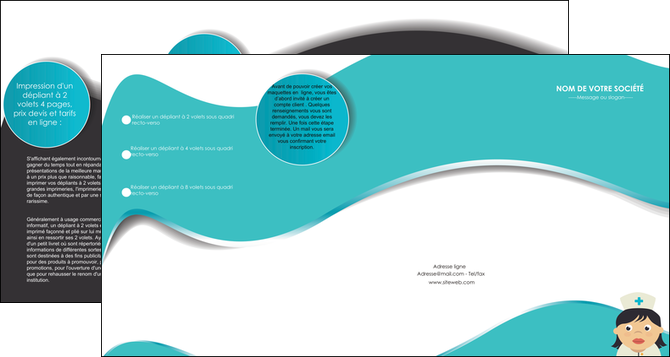 creation graphique en ligne depliant 4 volets  8 pages  infirmier infirmiere infirmiere infirmerie blouse MIDBE31364