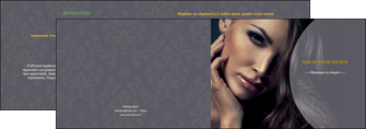 modele en ligne depliant 2 volets  4 pages  cosmetique beaute bien etre coiffure MIFCH31388