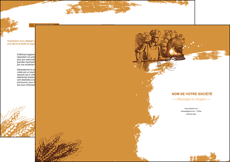 exemple depliant 2 volets  4 pages  boulangerie pains boulangerie boulanger MID31402