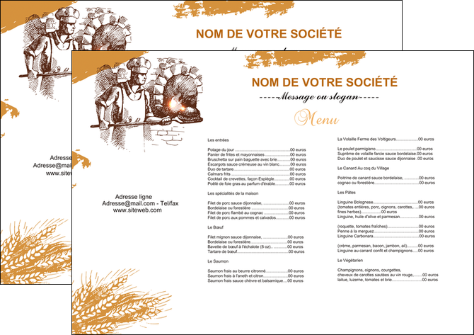 imprimerie set de table boulangerie pains boulangerie boulanger MID31404