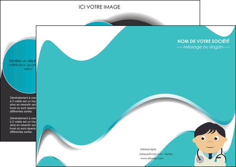 faire depliant 2 volets  4 pages  chirurgien docteur soin soin medical MIDBE31482