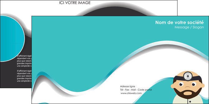 creation graphique en ligne depliant 2 volets  4 pages  materiel de sante docteur medecin soins medicales MIDBE31596