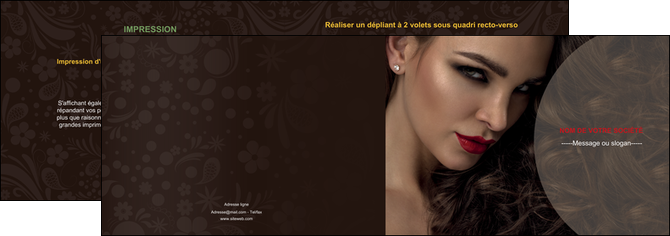 personnaliser modele de depliant 2 volets  4 pages  centre esthetique  beaute bien etre coiffure MFLUOO31664