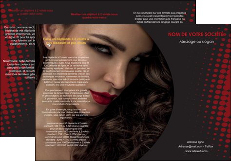 imprimerie depliant 3 volets  6 pages  centre esthetique  coiffeur a domicile salon de coiffure salon de beaute MFLUOO31754