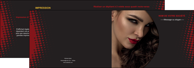 modele depliant 2 volets  4 pages  centre esthetique  coiffeur a domicile salon de coiffure salon de beaute MFLUOO31768