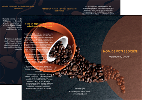 exemple depliant 3 volets  6 pages  bar et cafe et pub tasse a cafe cafe graines de cafe MIFCH31830