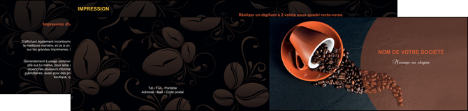 faire depliant 2 volets  4 pages  bar et cafe et pub tasse a cafe cafe graines de cafe MIFCH31846