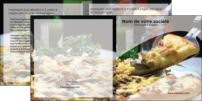 cree depliant 2 volets  4 pages  pizzeria et restaurant italien pizza pizzeria restaurant italien MIDBE31864