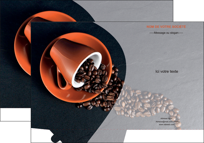 maquette en ligne a personnaliser pochette a rabat bar et cafe et pub cafe tasse de cafe graines de cafe MIFCH31916
